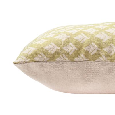 Rustic Leaf Linen Blend Extra-Large Cushion in Pale Green
