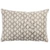 Rustic Leaf Linen Blend Boudoir Cushion in Dove Grey
