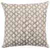 Rustic Leaf Linen Blend Cushion in Dove Grey