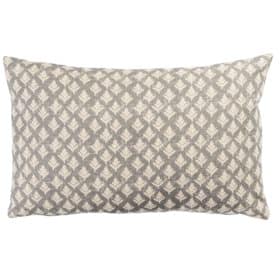 Rustic Leaf Linen Blend XL Rectangular Cushion in Dove Grey