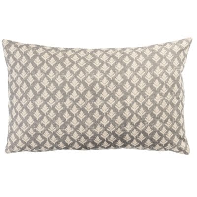 Rustic Leaf Linen Blend XL Rectangular Cushion in Dove Grey