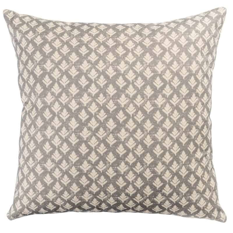 Rustic Leaf Linen Blend Extra-Large Cushion in Dove Grey