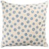 Flower Block Print Linen Blend Extra-Large Cushion in Cornflower Blue