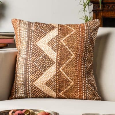 Aztec Stripe Cushion in Terracotta
