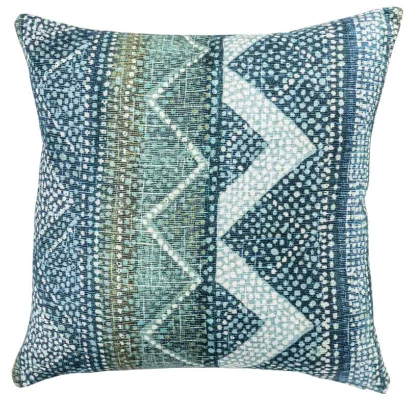 Aztec Stripe Cushion in Teal Blue