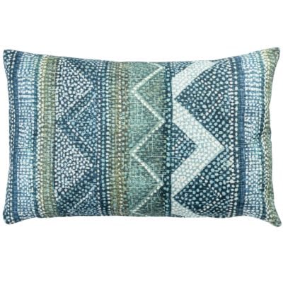 Aztec Stripe XL Rectangular Cushion in Teal Blue