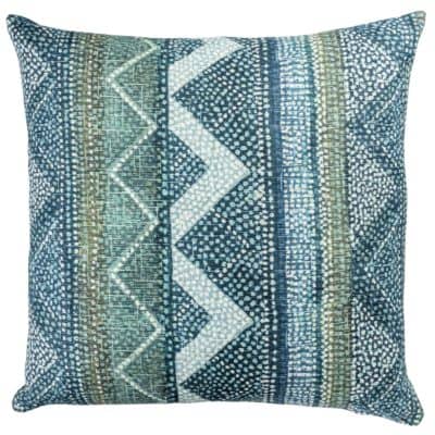 Aztec Stripe Extra-Large Cushion in Teal Blue