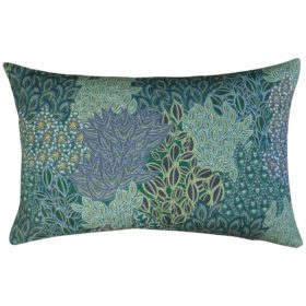 Winter Garden Linen Blend XL Rectangular Cushion in Peacock Blue