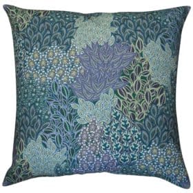 Winter Garden Linen Blend Extra-Large Cushion in Peacock Blue