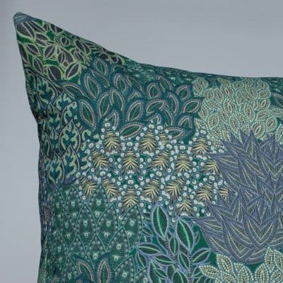 Winter Garden Linen Blend Extra-Large Cushion in Peacock Blue