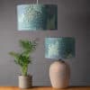 Winter Garden Peacock Blue Lampshade