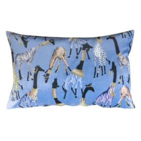 Zambezi Giraffe XL Rectangular Cushion in Cornflower Blue