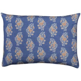 Chatsworth Boudoir Cushion in Denim Blue and Orange