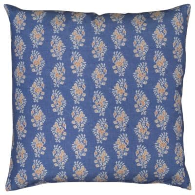 Chatsworth Extra-Large Cushion in Denim Blue and Orange
