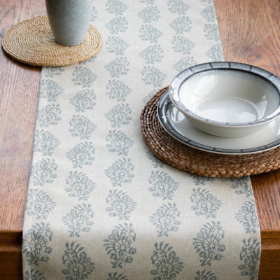 Hidcote Table Runner in Duck Egg Blue