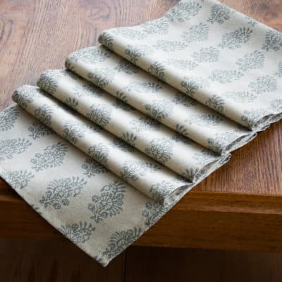 Hidcote Table Runner in Duck Egg Blue