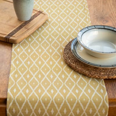 Tresco Table Runner in Ochre Yellow