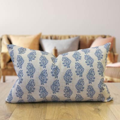Hidcote XL Rectangular Cushion Cover in Indigo Blue