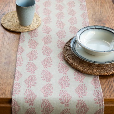 Hidcote Table Runner in Dusky Pink
