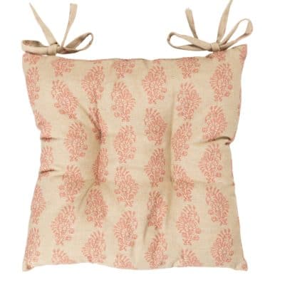 Hidcote Quilted Seat Pad in Dusky Pink