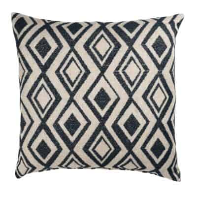 Tribal Ikat Boucle Extra-Large Cushion in Charcoal