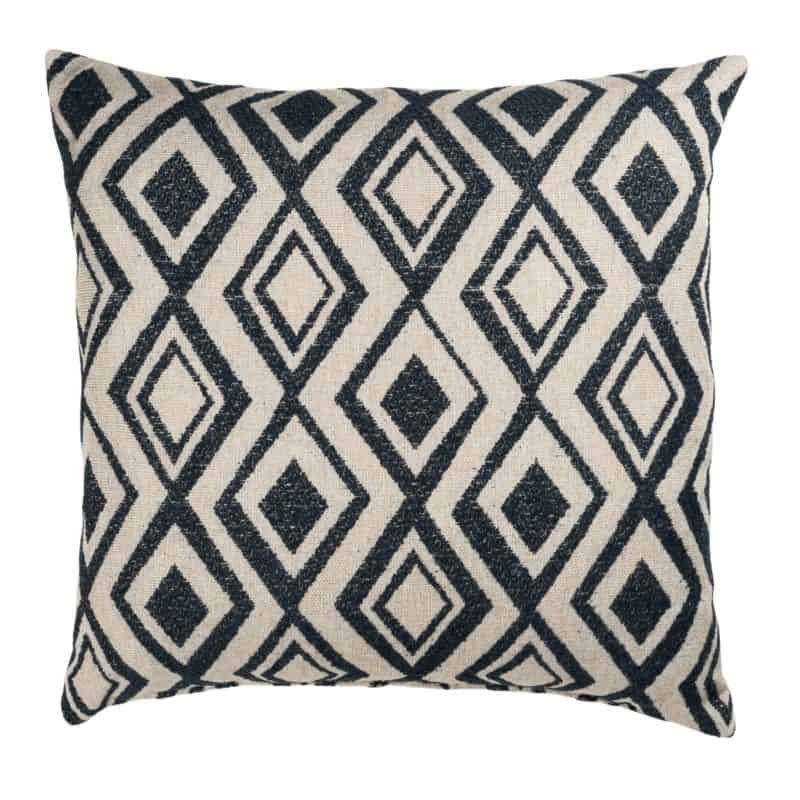 Tribal Ikat Boucle Extra-Large Cushion in Charcoal
