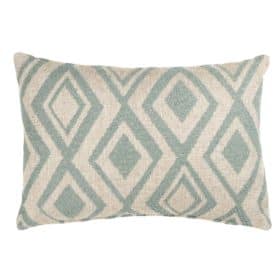 Tribal Ikat Boucle Boudoir Cushion in Duck Egg Blue