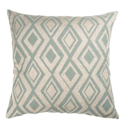 Tribal Ikat Boucle Extra-Large Cushion in Duck Egg Blue