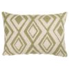 Tribal Ikat Boucle Boudoir Cushion in Moss Green