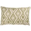 Tribal Ikat Boucle XL Rectangular Cushion in Moss Green