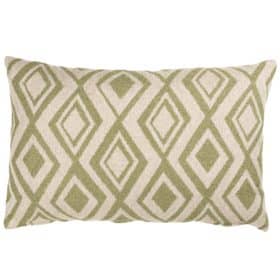 Tribal Ikat Boucle XL Rectangular Cushion in Moss Green