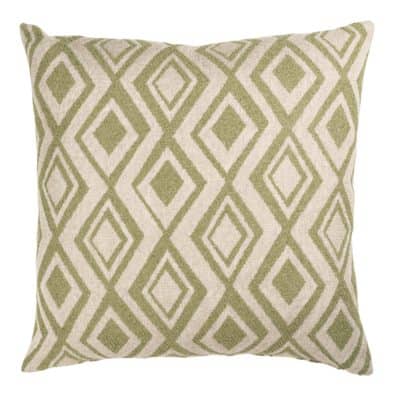 Tribal Ikat Boucle Extra-Large Cushion in Moss Green