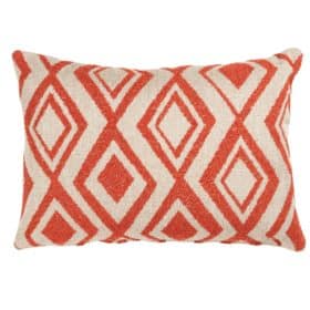 Tribal Ikat Boucle Boudoir Cushion in Burnt Orange