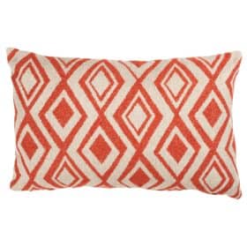 Tribal Ikat Boucle XL Rectangular Cushion in Burnt Orange