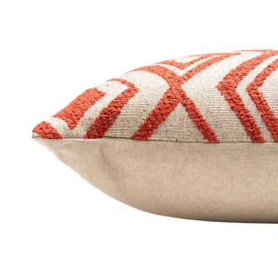 Tribal Ikat Boucle XL Rectangular Cushion in Burnt Orange