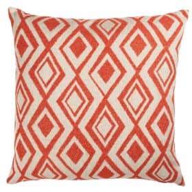 Tribal Ikat Boucle Extra-Large Cushion in Burnt Orange