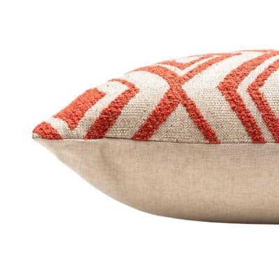 Tribal Ikat Boucle Extra-Large Cushion in Burnt Orange