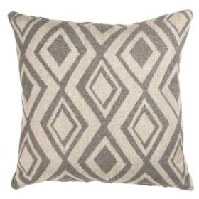 Tribal Ikat Boucle Cushion in Stone Grey