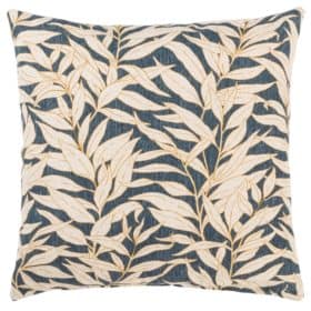 Willow Leaves Cushion in Navy Blue