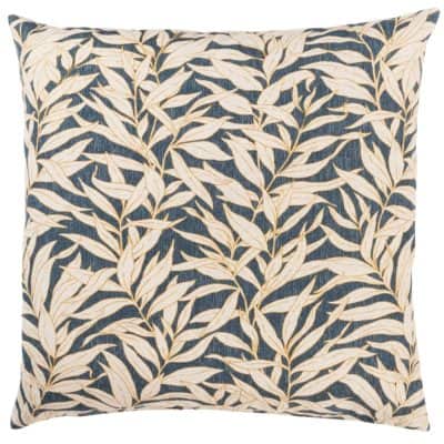 Willow Leaves Extra-Large Cushion in Navy Blue