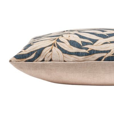Willow Leaves Extra-Large Cushion in Navy Blue
