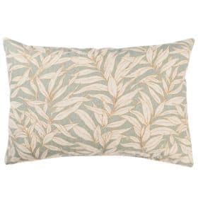 Willow Leaves XL Rectangular Cushion in Duck Egg Blue