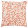 Willow Leaves Cushion in Coral