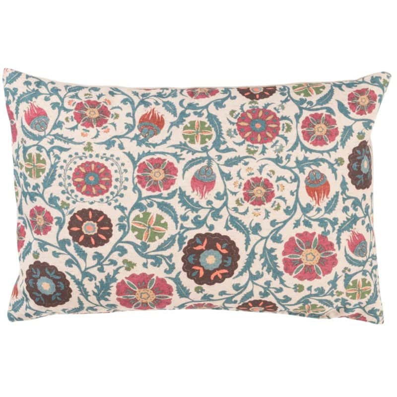 Tudor Rose Boudoir Cushion in Coral