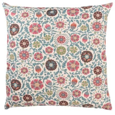 Tudor Rose Extra-Large Cushion in Coral