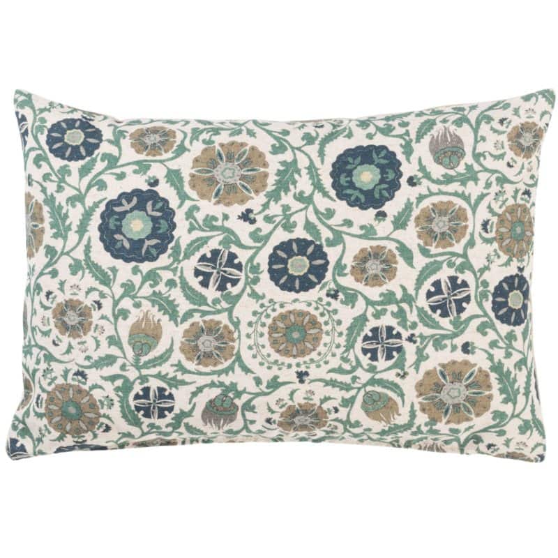 Tudor Rose Boudoir Cushion in Teal