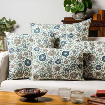 Tudor Rose Boudoir Cushion in Teal