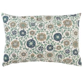 Tudor Rose XL Rectangular Cushion in Teal