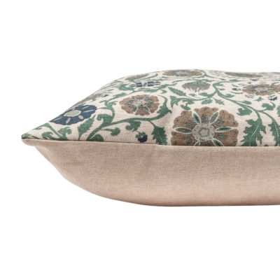 Tudor Rose XL Rectangular Cushion in Teal