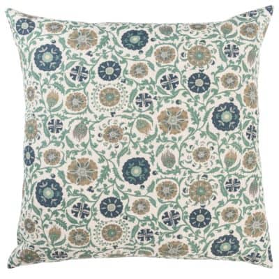 Tudor Rose Extra-Large Cushion in Teal